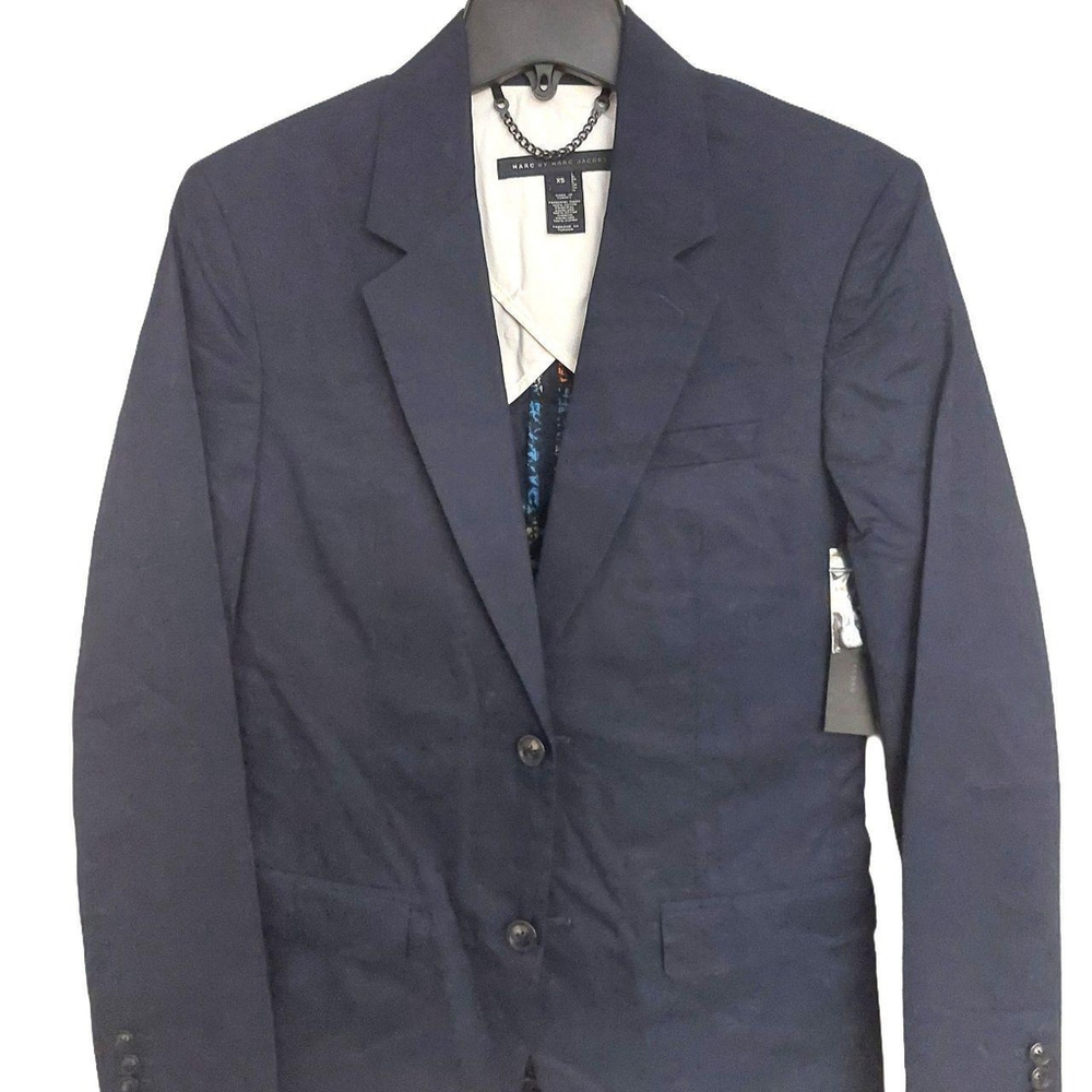 Marc by Marc Jacobs Mens Ink Blue Cotton Blazer Suit Jacket XS NWT $398